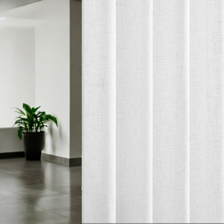 Simply 2.0 white linen effect curtain 200x300 with tape for sticks or rails