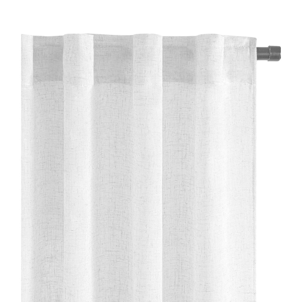 Simply 2.0 Rideau Blanc Effet Lin - 200x300 cm - avec Ruban pour Bâton ou Rail - Couleur Unie Naturelle