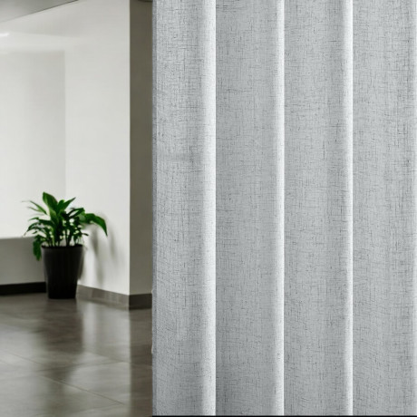 Simply 2.0 grey linen effect curtain 200x300 with tape for sticks and rails
