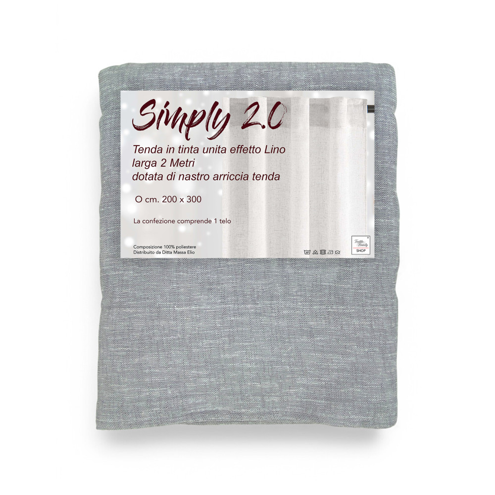 Simply 2.0 grauer Vorhang mit Leineneffekt 200x300 mit Klebeband für Stöcke und Schienen Simply 2.0 grauer Vorhang mit Leineneffekt 200x300 mit Klebeband für Stöcke und Schienen