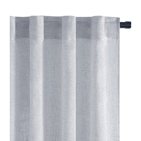 Simply 2.0 grey linen effect curtain 200x300 with tape for sticks and rails