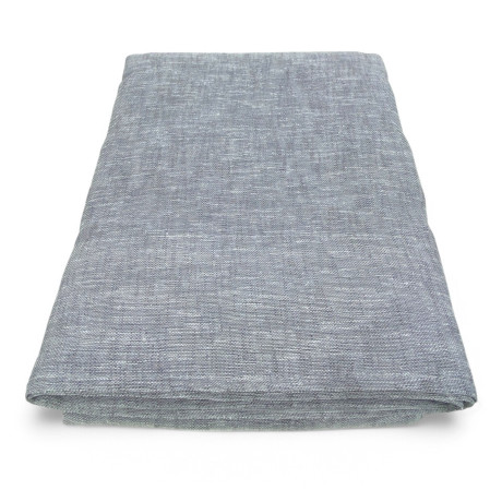 Folded view of the grey linen-effect curtain cloth
