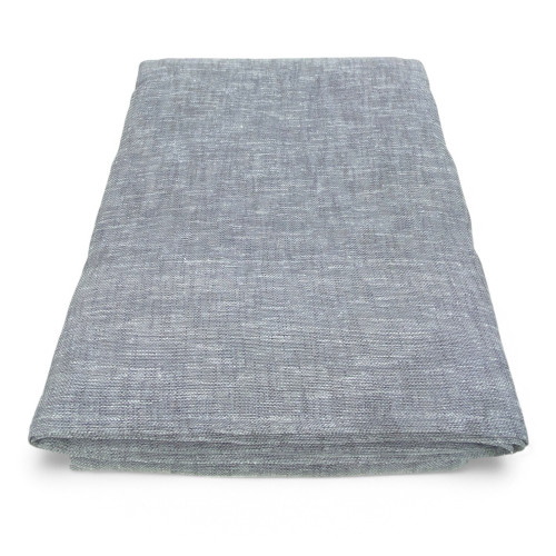 Folded view of the grey linen-effect curtain cloth