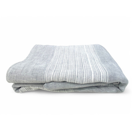 Monaco Grey Tent 140x300 cm with modern stripes and tape for stick or rail