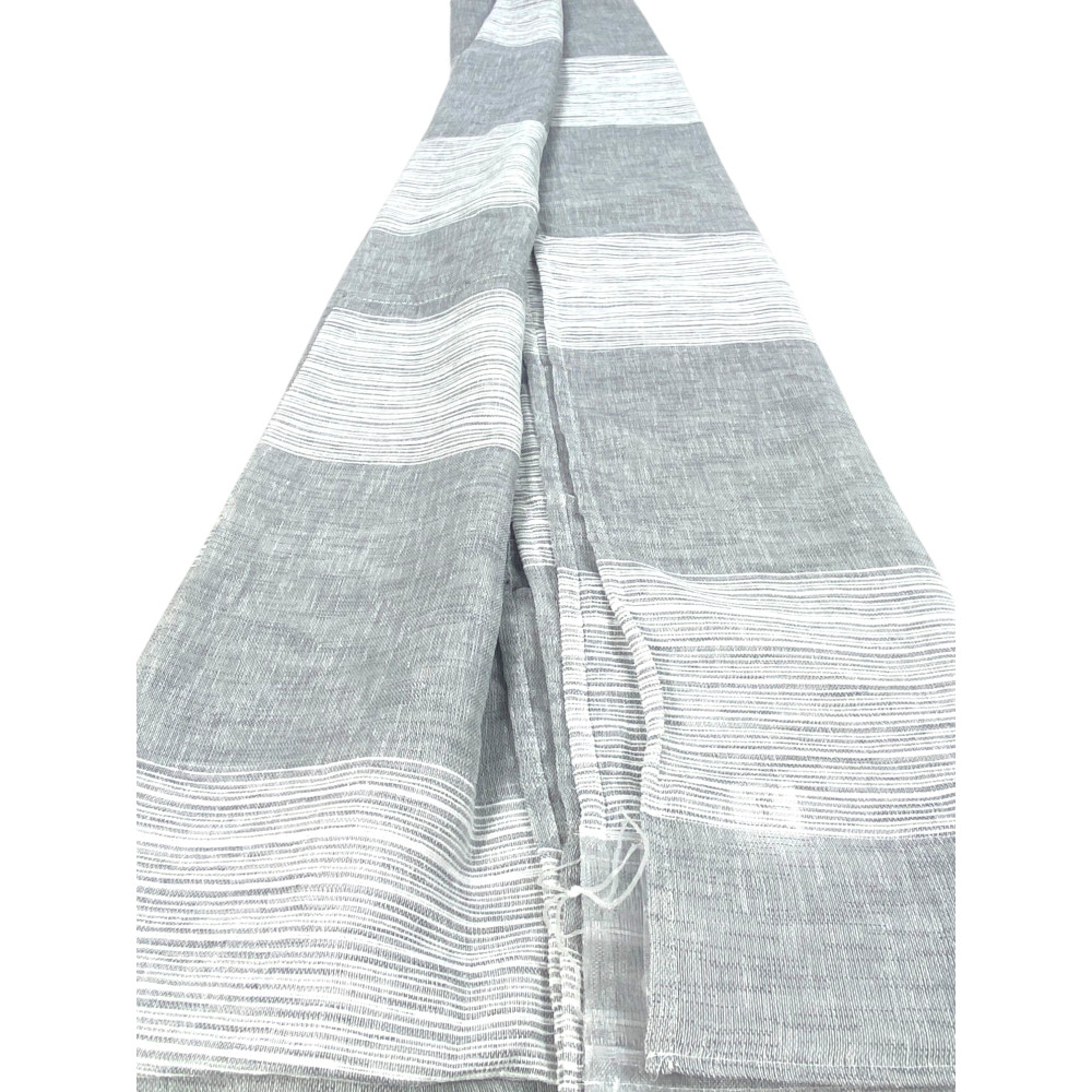 Monaco Grey Curtain - Panel 140x300 cm Modern Stripes - Universal Webbing for Rods or Rails