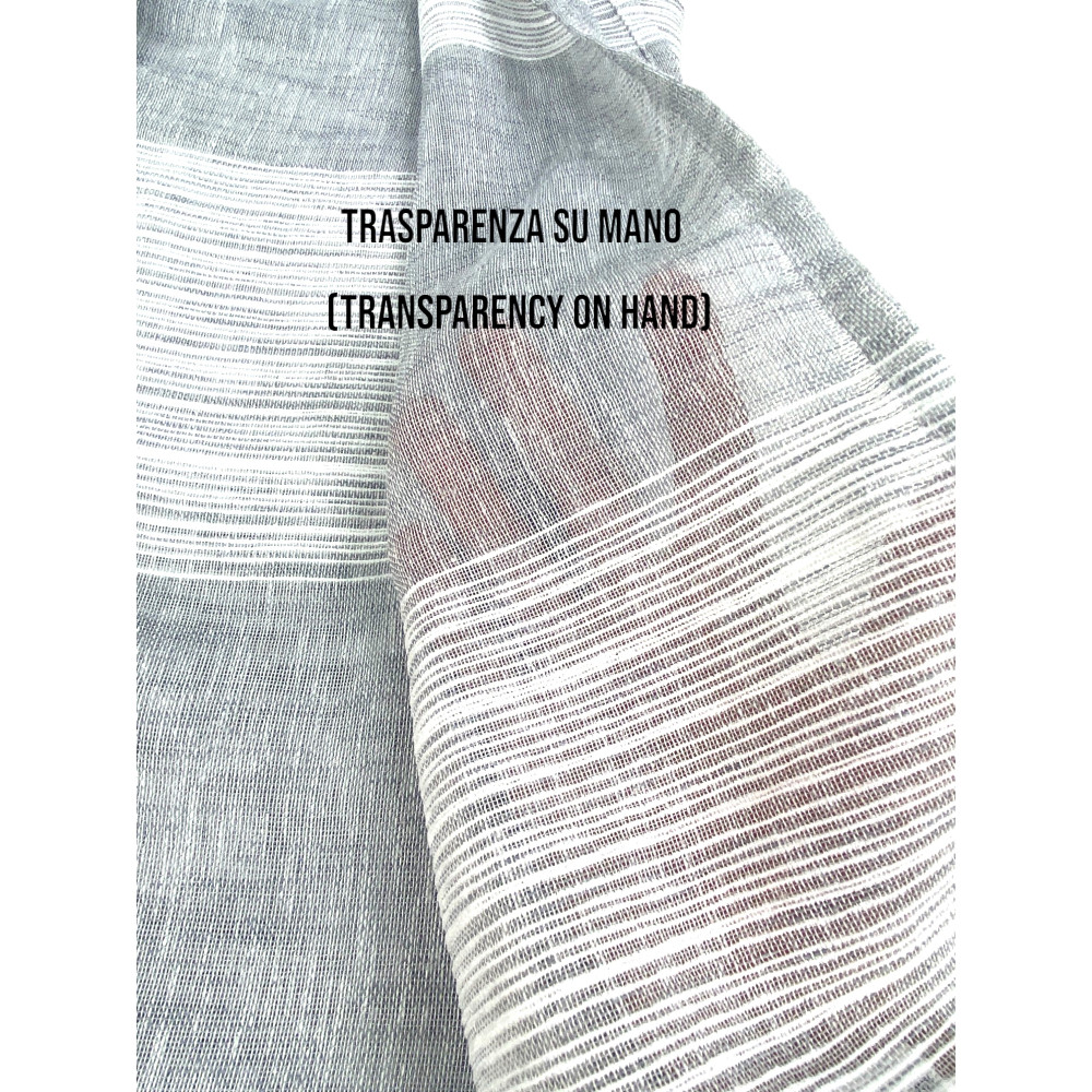 Cortina Gris Mónaco - Panel 140x300 cm Rayas Modernas - Cinta Universal para Varillas o Rieles