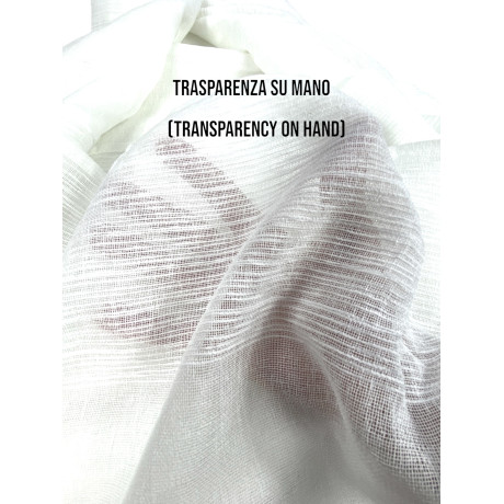 Monaco white curtain 140x300 cm with tone-on-tone stripes and tape