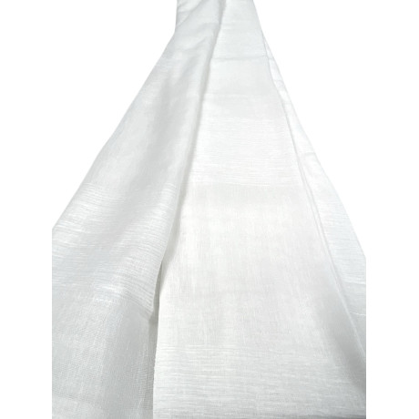 Monaco white curtain 140x300 cm with tone-on-tone stripes and tape