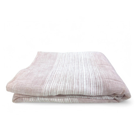 Monaco Pink Curtain 140x300 cm with tone-on-tone stripes and tape