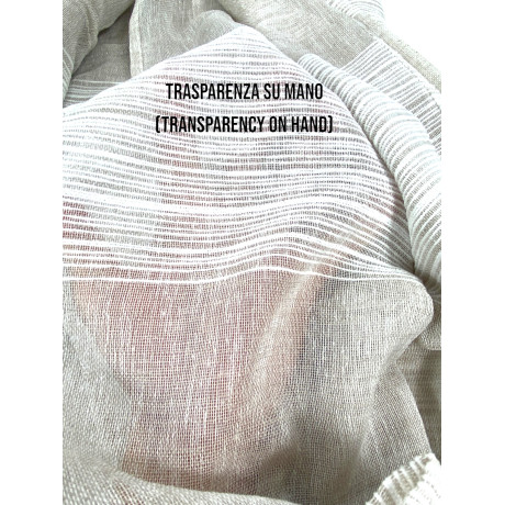 Monaco beige curtain 140x300 cm with tone-on-tone stripes and tape