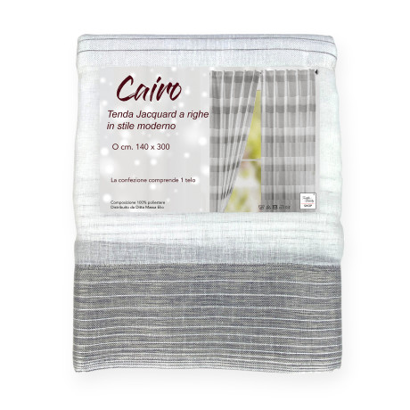 Modern Striped Jacquard Curtain 140x300 cm with universal webbing