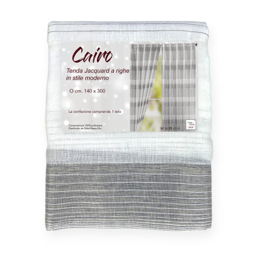 Tenda Jacquard a righe moderne 140x300 cm con fettuccia universale