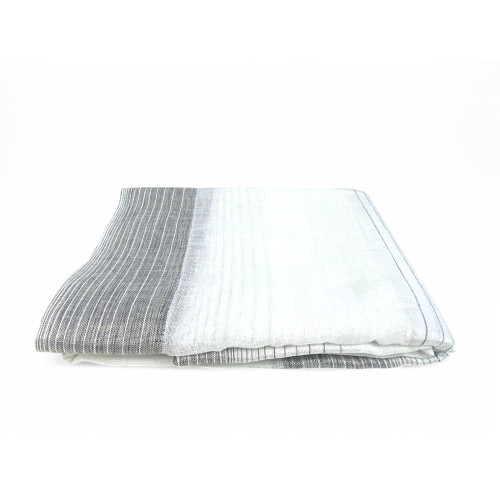 Stylish tent with modern stripe pattern and webbing for versatile mounting