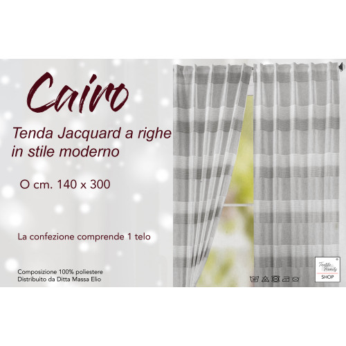 Modern Striped Jacquard Curtain - 140x300 cm - Universal Webbing - 1 Elegant Fabric
