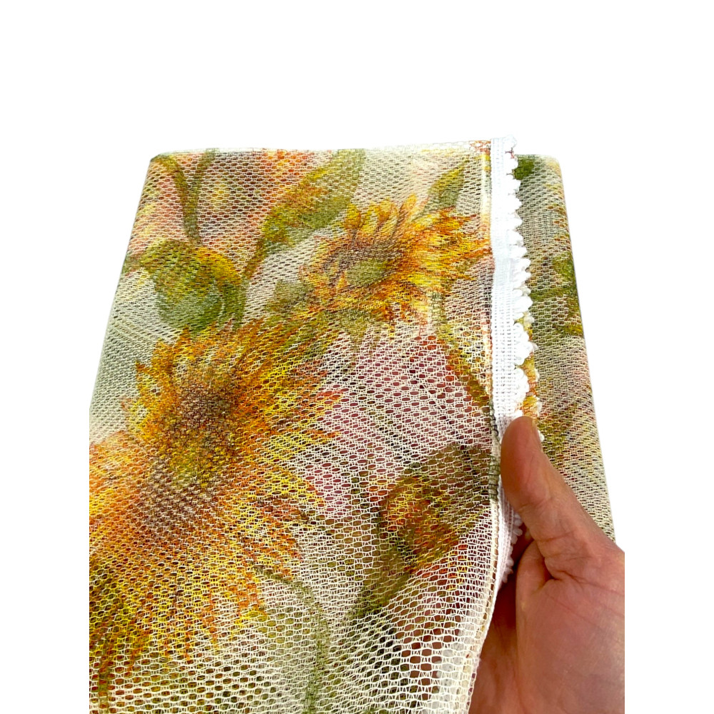 Sunflowers Mosquito Net - Outdoor Insect Net Garden Balcony - Polyester with Eyelets and Fringe