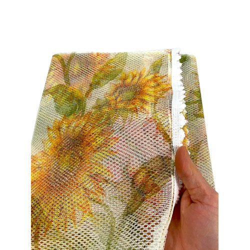 Moustiquaire Sunflowers - Moustiquaire extérieure Balcon de jardin - Polyester avec œillets et franges