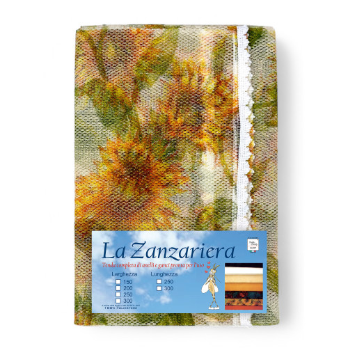 Sunflowers Mosquito Net - Outdoor Insect Net Garden Balcony - Polyester with Eyelets and Fringe