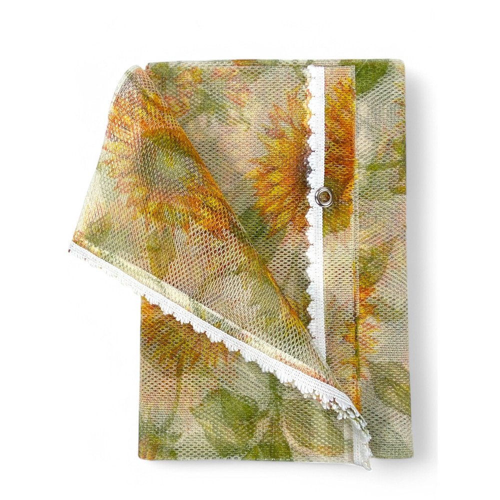 Mosquitera Girasoles - Mosquitera de Exterior Jardín Balcón - Poliéster con Ojales y Flecos