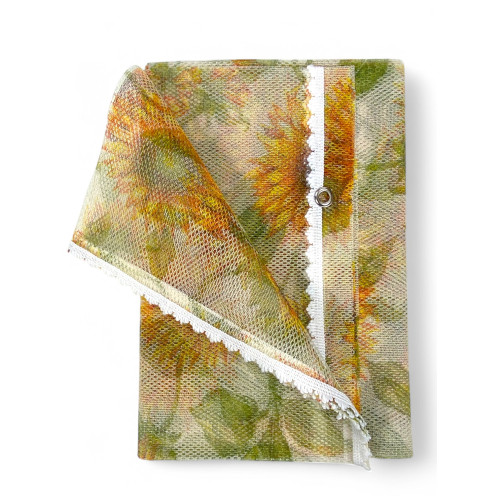 Moustiquaire Sunflowers - Moustiquaire extérieure Balcon de jardin - Polyester avec œillets et franges