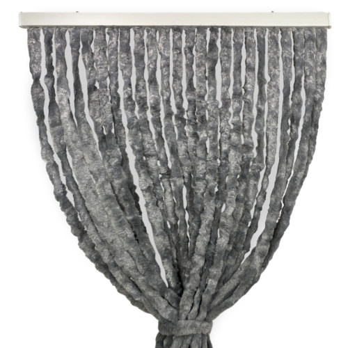 Soffio grey chenille curtain - Insect protection, semi-transparent, easy to assemble - 100% recyclable polypropylene
