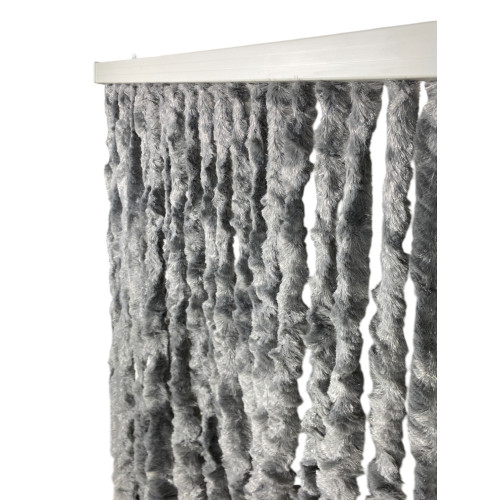 Soffio grey chenille curtain - Insect protection, semi-transparent, easy to assemble - 100% recyclable polypropylene