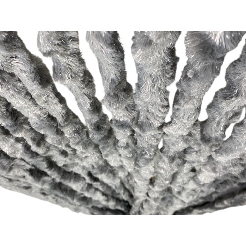 Grey chenille curtain - Easy stick mounting