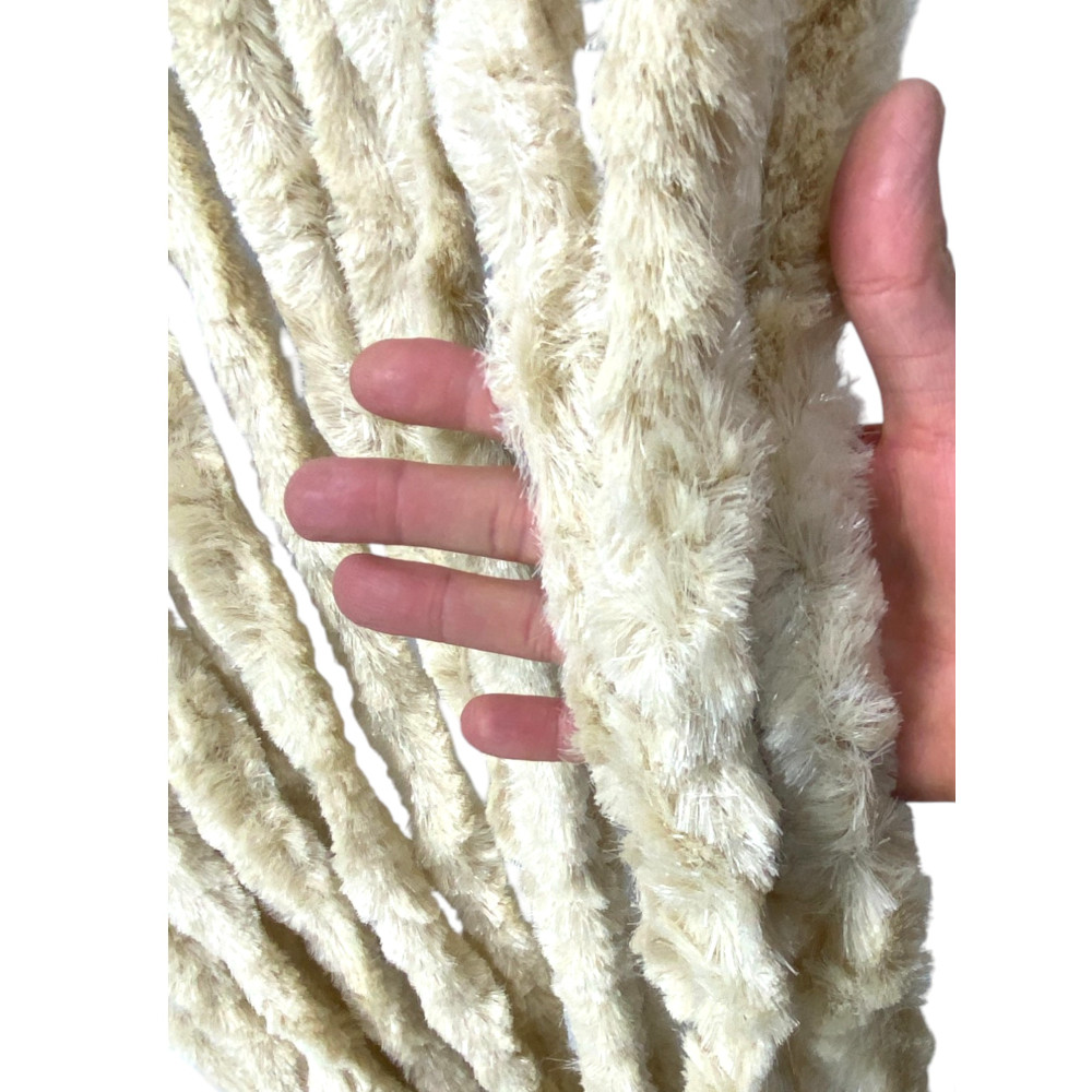 Cortina de chenilla beige Soffio - Protección contra insectos, semitransparente, de fácil montaje - Polipropileno 100% reciclabl