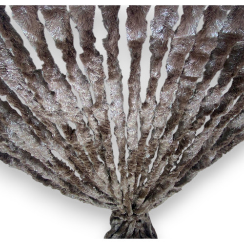 Rideau en chenille marron - Montage facile
