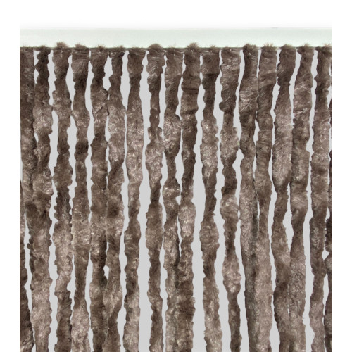 Puff brown chenille curtain - Insect protection, semi-transparent, easy to assemble - 100% recyclable polypropylene