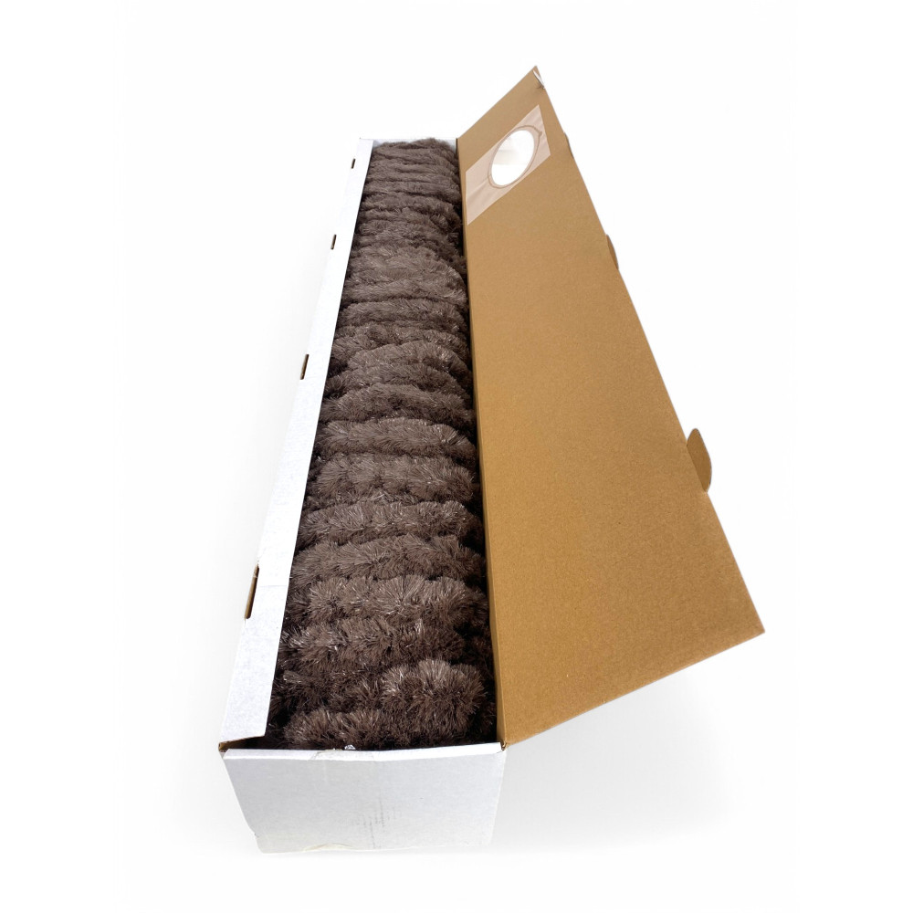 Puff brown chenille curtain - Insect protection, semi-transparent, easy to assemble - 100% recyclable polypropylene