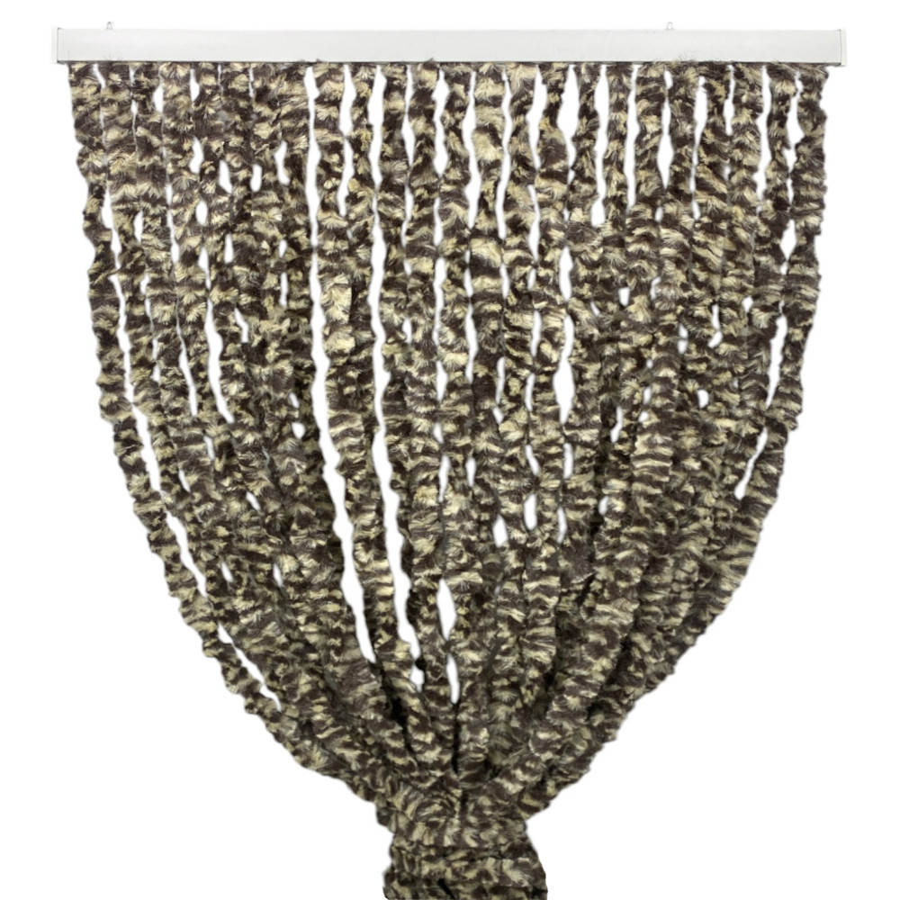 Zweifarbiger Chenille-Vorhang Beige und Braun - Halbtransparenter Insektenschutzvorhang Zweifarbiger Chenille-Vorhang Beige und Braun - Halbtransparenter Insektenschutzvorhang