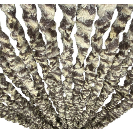 Two-tone Chenille Curtain Beige and Brown - Semi-transparent anti-insect curtain