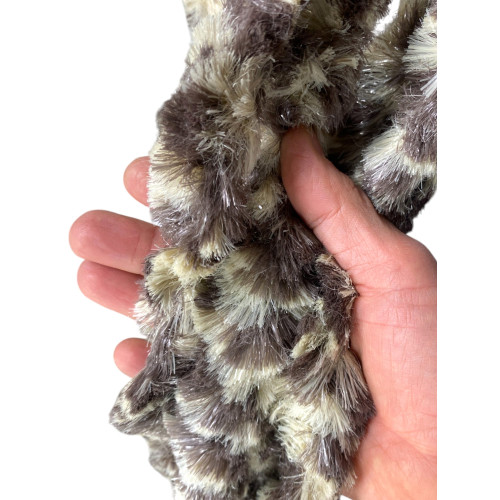 Zweifarbiger Chenille-Vorhang Beige und Puffbraun - Insektenschutz, halbtransparent, einfache Montage