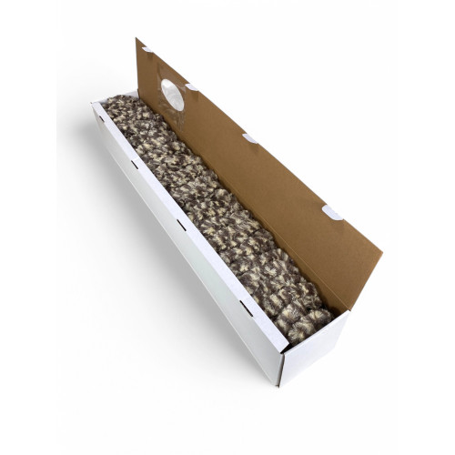 Cortina de chenilla bicolor beige y marrón puff - Protección contra insectos, semitransparente, fácil montaje