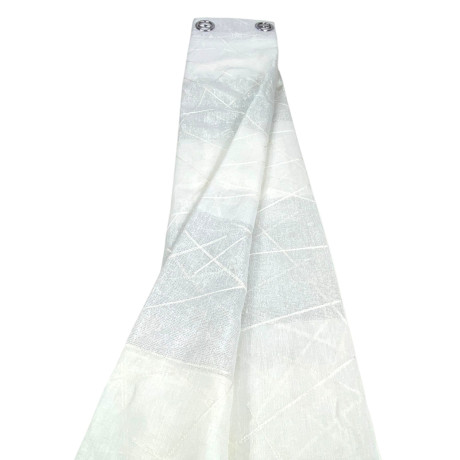 Tenda Yara bianca ricamata 140x300 cm con occhielli in metallo - Pannello moderno