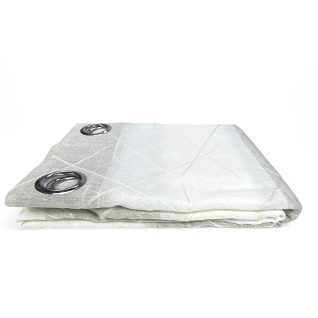 Rideau brodé beige Yara 140x300 cm avec œillets en métal - Panneau moderne