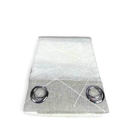 Modern beige folded curtain with steel eyelets - Detail finishes