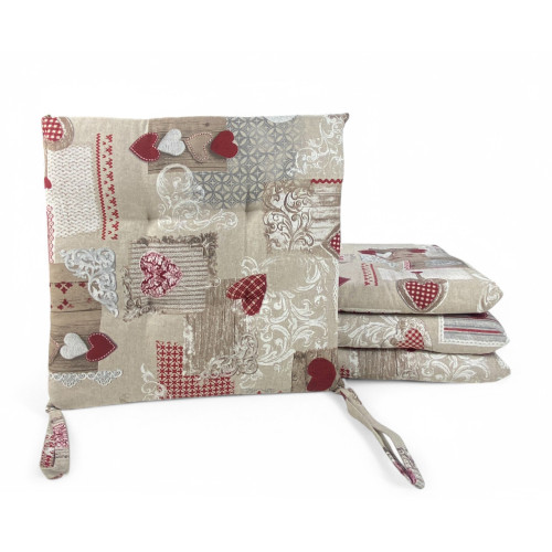 HOUSSE DE CHAISE Morbidene DORY TIROLESE Coeur MARGOT Rouge