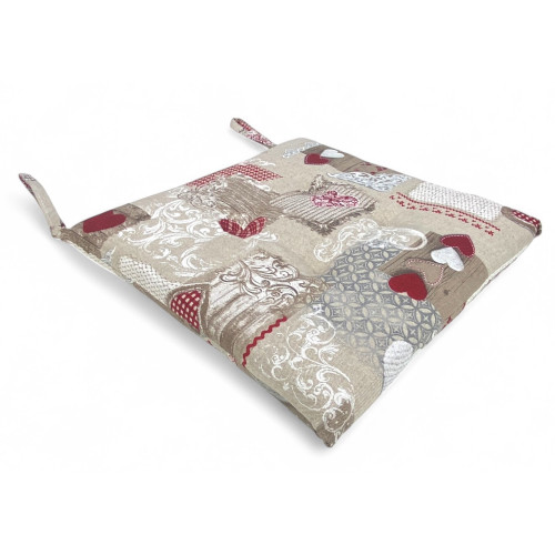 CHAIR COVER Morbidene DORY TIROLESE Heart MARGOT Red