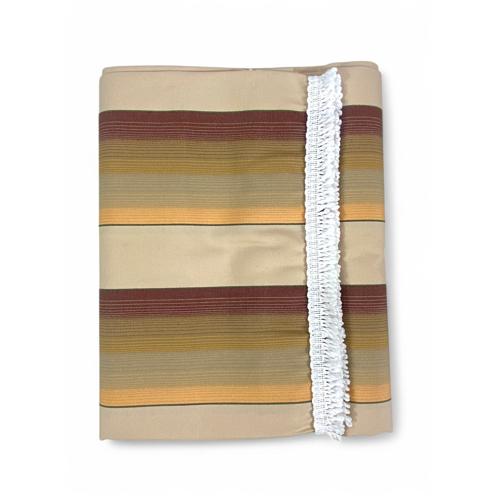 Ombralux Awning Malta - Acrylic Dralon® Beige Brown Stripes - Steel Eyelets, Made in Italy