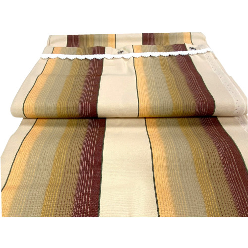 Tenda da Sole Ombralux Malta - Acrilico Dralon® Beige Righe Marroni - Occhielli Acciaio, Made in Italy