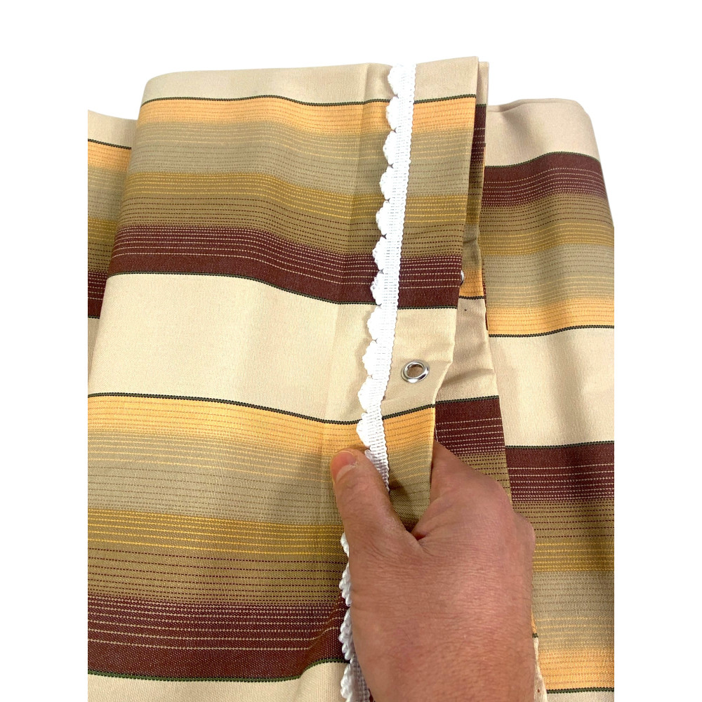 Tenda da Sole Ombralux Malta - Acrilico Dralon® Beige Righe Marroni - Occhielli Acciaio, Made in Italy