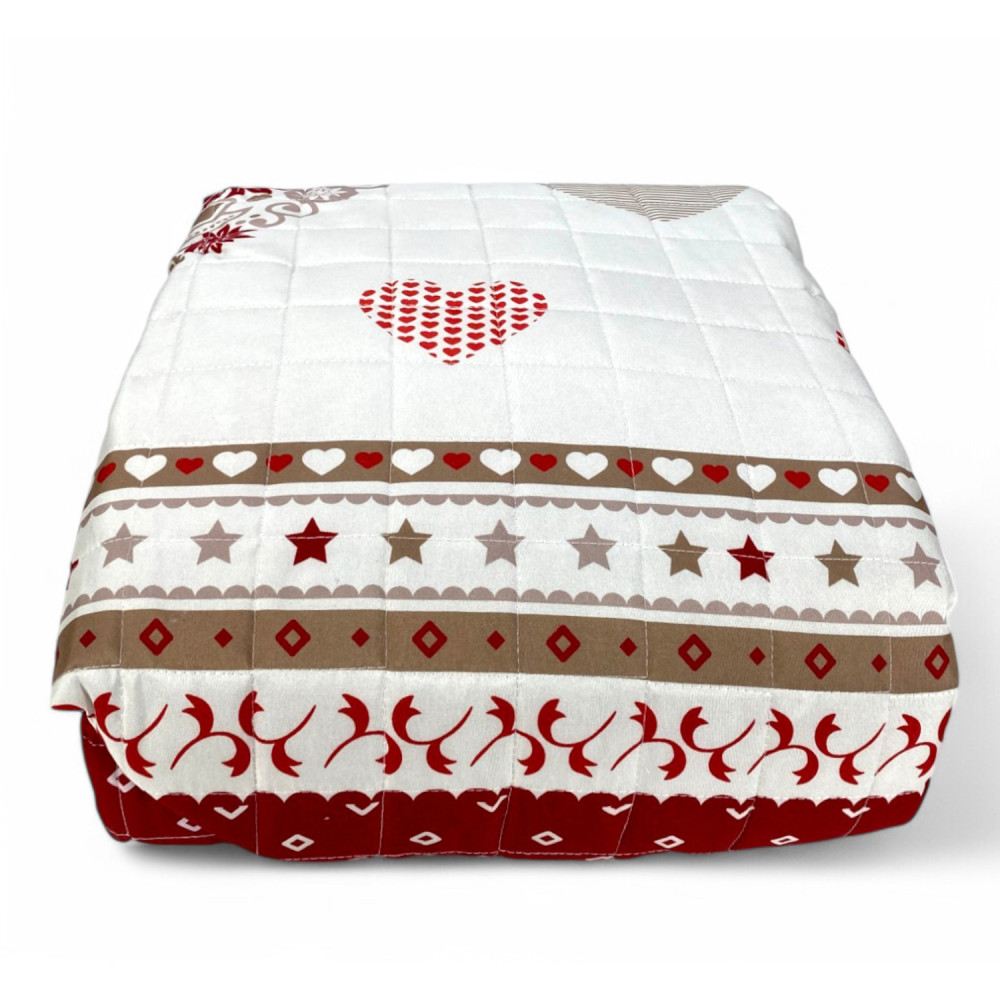 Couvre-lit matelassé rouge « Champoluc » - Microfibre Manopesca, rembourrage hypoallergénique, Fabriqué en Italie