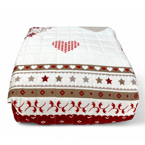 Couvre-lit matelassé rouge « Champoluc » - Microfibre Manopesca, rembourrage hypoallergénique, Fabriqué en Italie