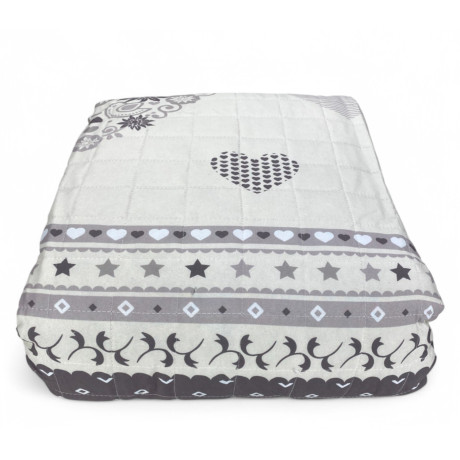 Champoluc bedspread taupe folded - pack in transparent PVC bag