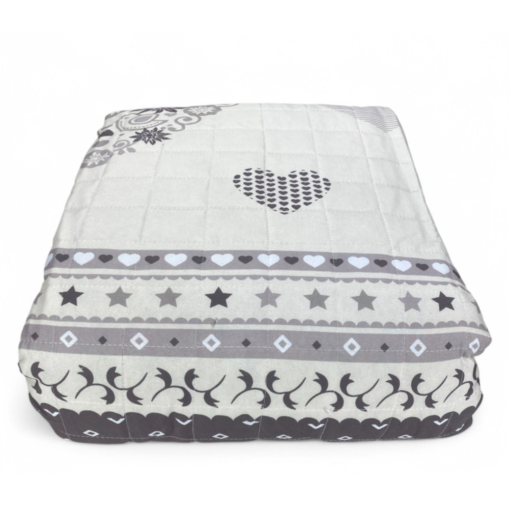 Couvre-lit matelassé « Champoluc » gris tourterelle - Microfibre douce, rembourrage hypoallergénique léger, fabriqué en Italie