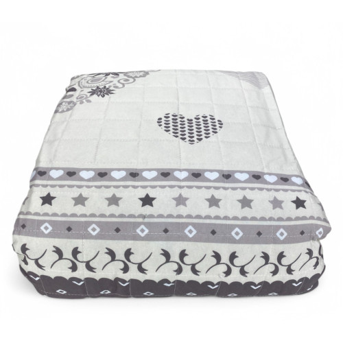 Couvre-lit matelassé « Champoluc » gris tourterelle - Microfibre douce, rembourrage hypoallergénique léger, fabriqué en Italie