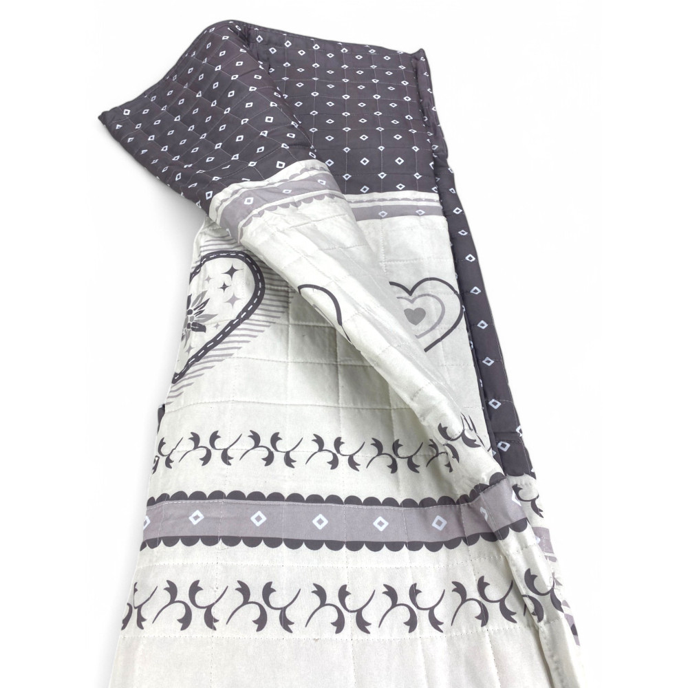 Colcha acolchada "Champoluc" gris tórtola - Microfibra suave, acolchado hipoalergénico ligero, made in Italy