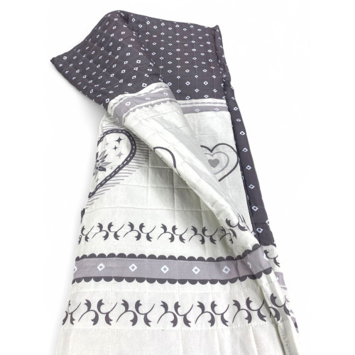 Quilted bedspread "Champoluc" dove grey - Soft microfiber, light hypoallergenic padding, made in Italy
