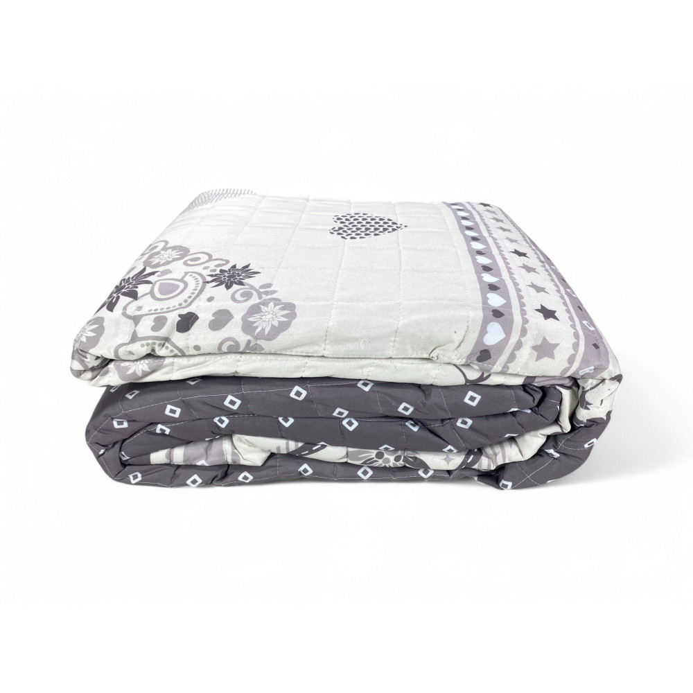 Couvre-lit matelassé « Champoluc » gris tourterelle - Microfibre douce, rembourrage hypoallergénique léger, fabriqué en Italie